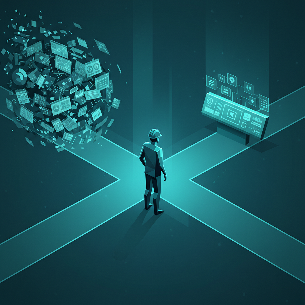 Pool builder moving away from Buildertrend, abstract representation of software migration toward a better fit